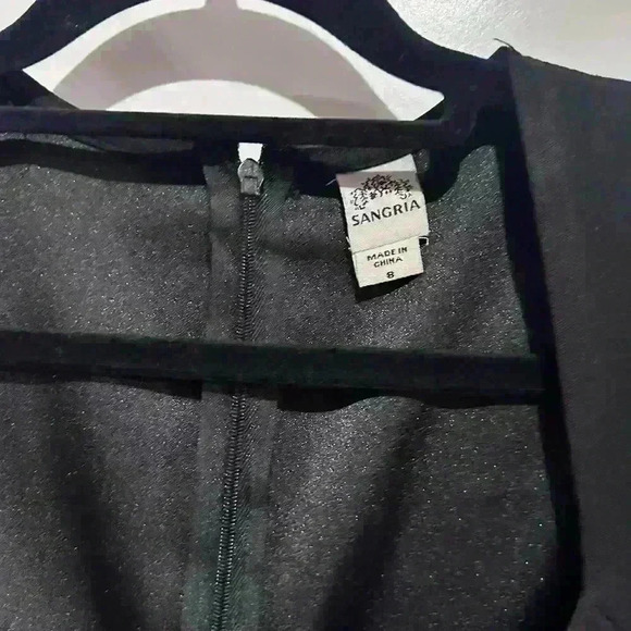 Black Satin Dress by Sangria Size 8 - Picture 3 of 4